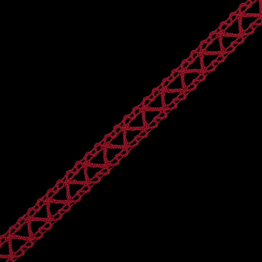 Red European Cotton Crochet Trim - 0.5"