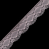 European Pink Crochet Lace Cotton Trim with Scalloped Edge - 3/4"