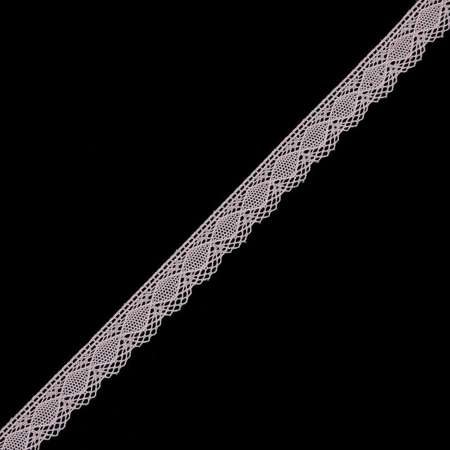 European Pink Crochet Lace Cotton Trim with Scalloped Edge - 3/4"