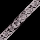 European Pink Diamonds Crochet Lace Cotton Trimming - 3/4"