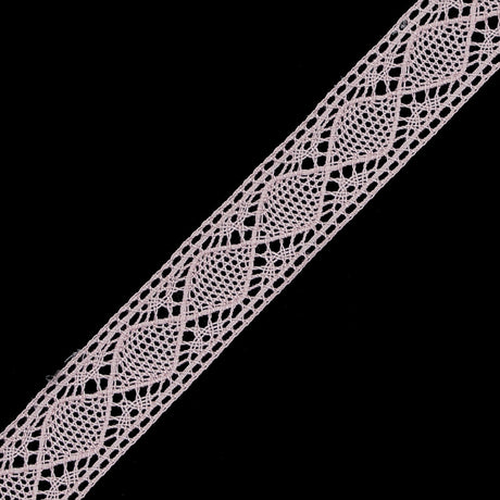European Pink Diamonds Crochet Lace Cotton Trimming - 3/4"
