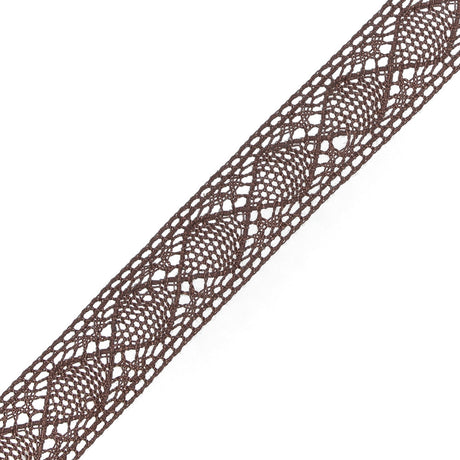 European Brown Diamonds Crochet Lace Cotton Trimming - 3/4"