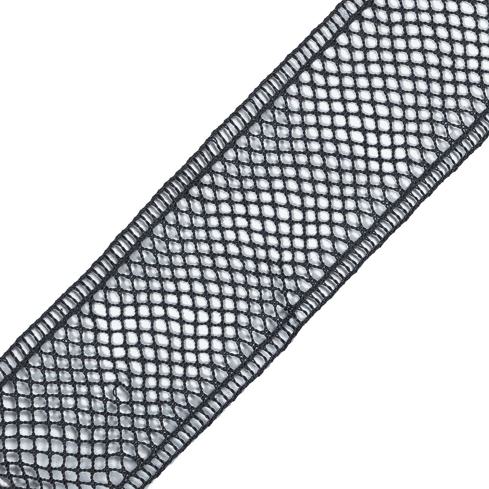 Charcoal European Cotton Crochet Trim - 1.5"
