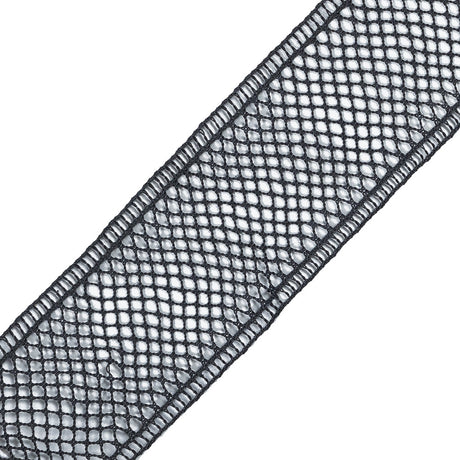 Charcoal European Cotton Crochet Trim - 1.5"