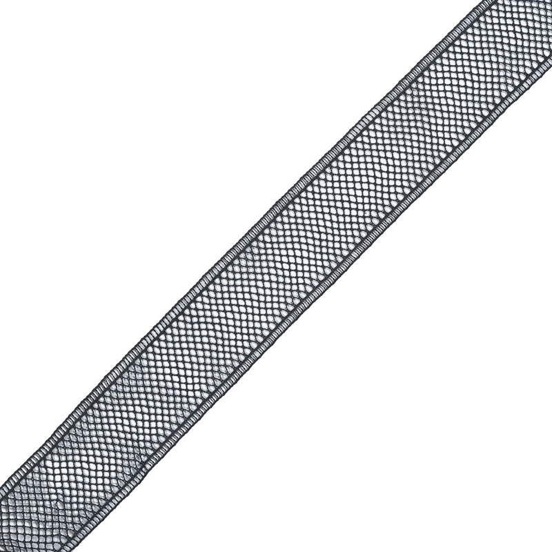 Charcoal European Cotton Crochet Trim - 1.5"