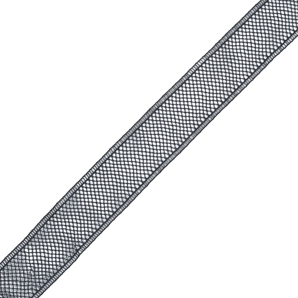 Charcoal European Cotton Crochet Trim - 1.5"