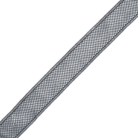 Charcoal European Cotton Crochet Trim - 1.5"