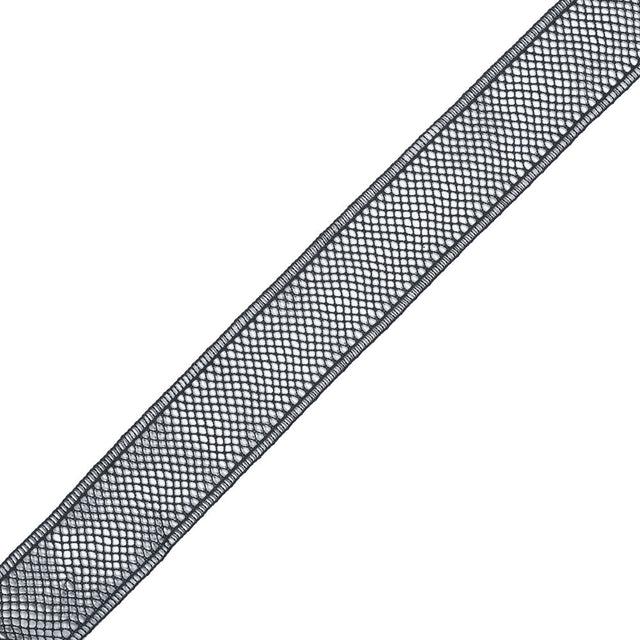 Charcoal European Cotton Crochet Trim - 1.5"