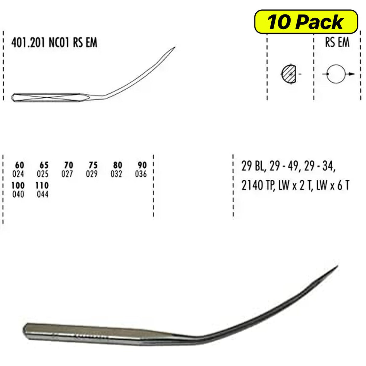 10 Pieces LWX6T LWX2T Portable Blindstitch Machine Needles