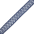 Navy Criss Cross Chenille Trim - 1.5"