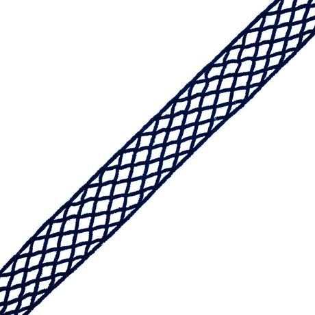 Navy Criss Cross Chenille Trim - 1.5"