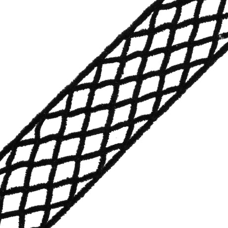 Black Criss Cross Chenille Trim - 1.5"