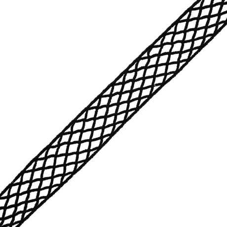 Black Criss Cross Chenille Trim - 1.5"