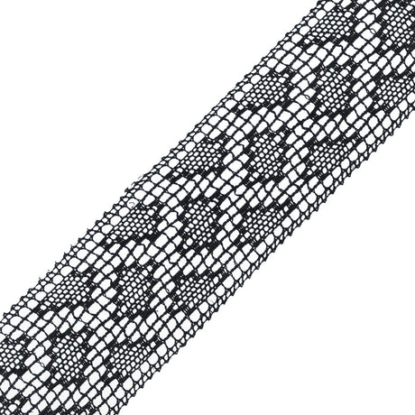 Black European Cotton Crochet Lace Trim - 1"