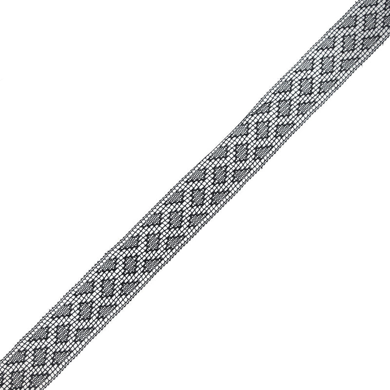Black European Cotton Crochet Lace Trim - 1"