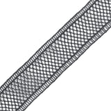 Charcoal European Cotton Crochet Trim - 1"
