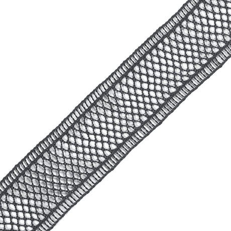 Charcoal European Cotton Crochet Trim - 1"