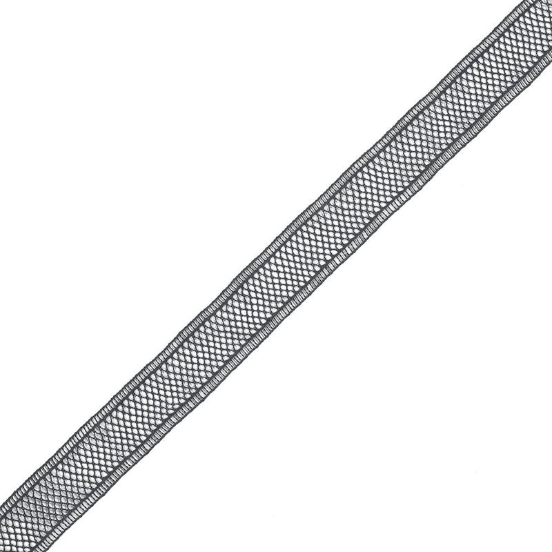 Charcoal European Cotton Crochet Trim - 1"