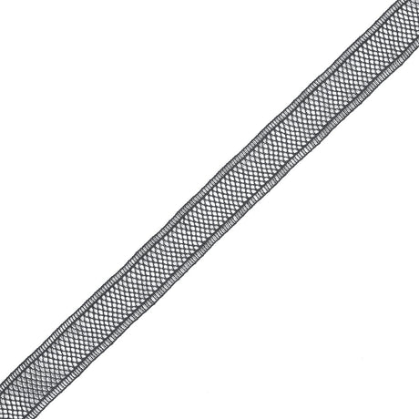 Charcoal European Cotton Crochet Trim - 1"