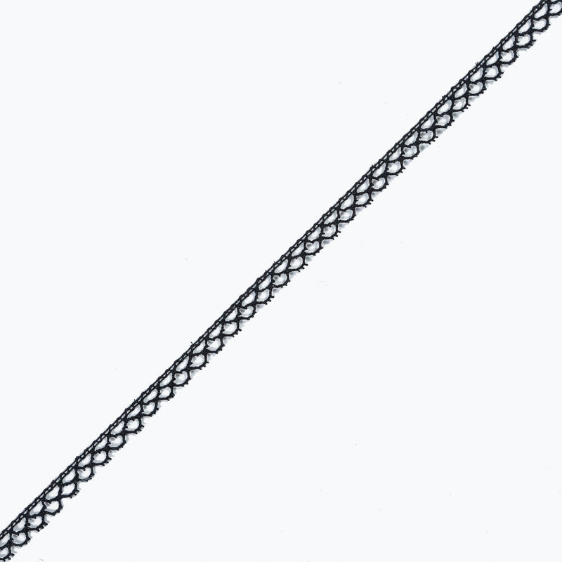 Black European Cotton Crochet Trim - 0.375"