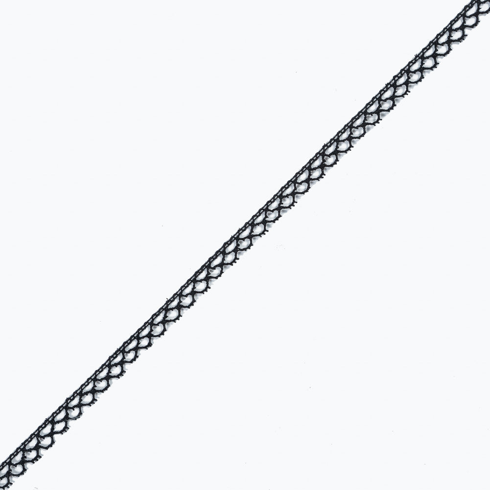 Black European Cotton Crochet Trim - 0.375"