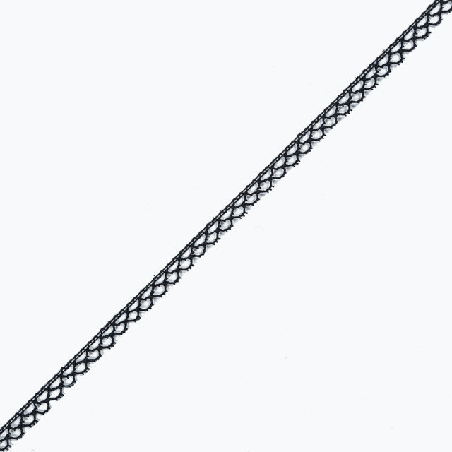 Black European Cotton Crochet Trim - 0.375"