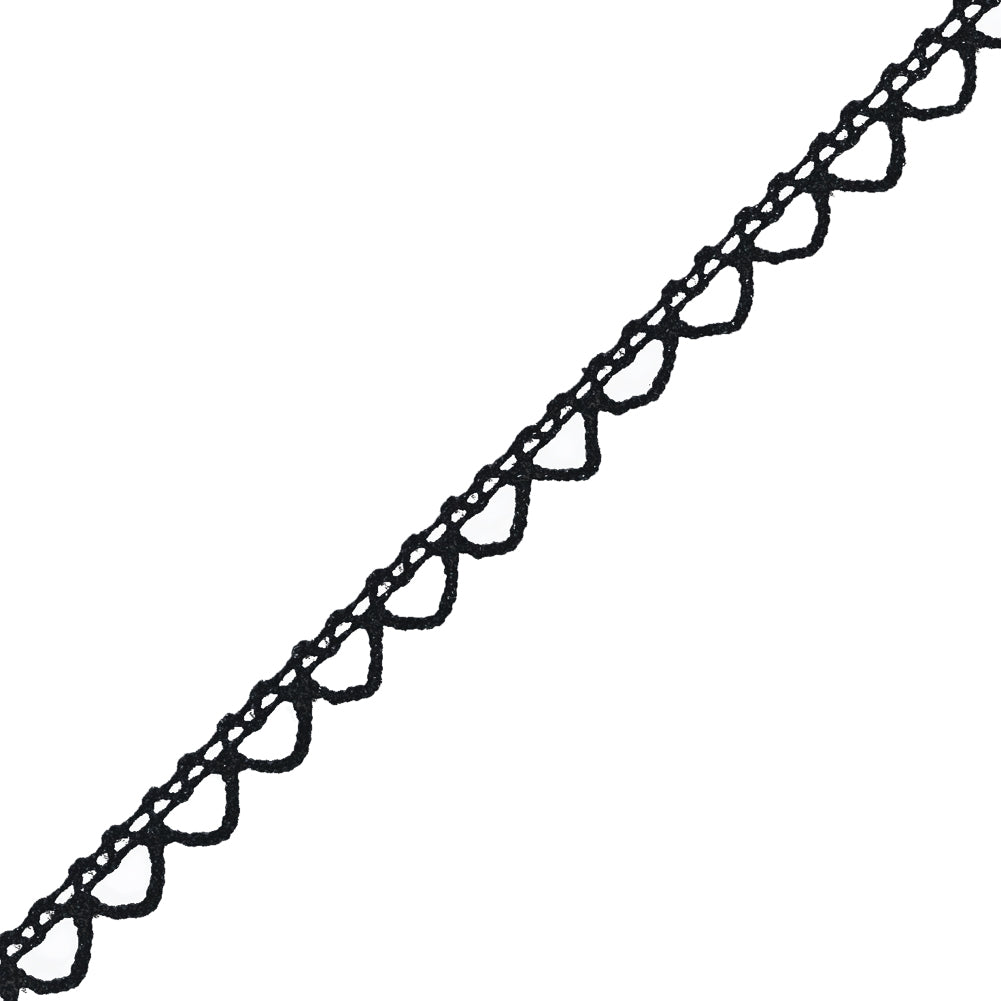 Black European Cotton Crochet Trim - 0.375"