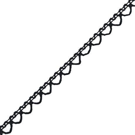 Black European Cotton Crochet Trim - 0.375"
