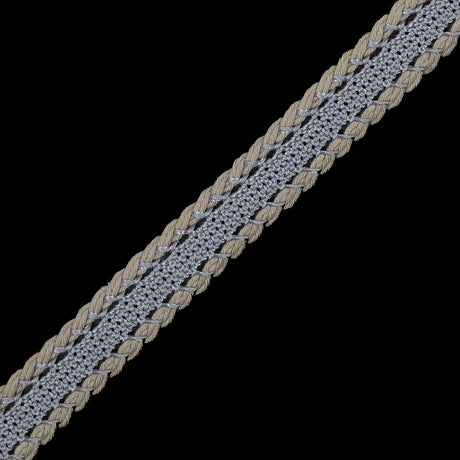 Gray and Beige European Crochet Trim - 0.5"