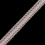 Pink and Beige European Crochet Trim - 0.5"