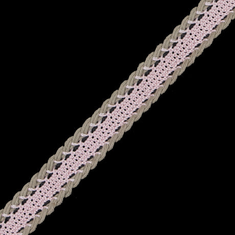 Pink and Beige European Crochet Trim - 0.5"