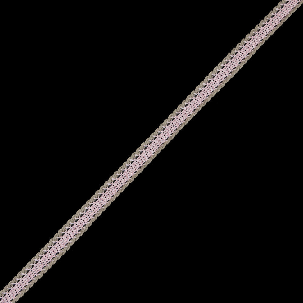Pink and Beige European Crochet Trim - 0.5"