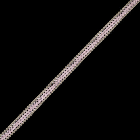 Pink and Beige European Crochet Trim - 0.5"