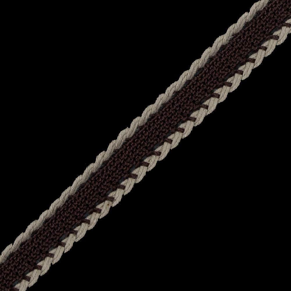Brown and Beige European Crochet Trim - 0.5"