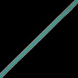 Teal and Beige European Crochet Trim - 0.5"