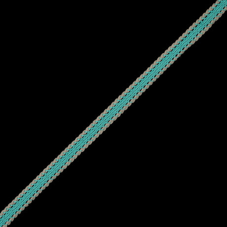 Teal and Beige European Crochet Trim - 0.5"