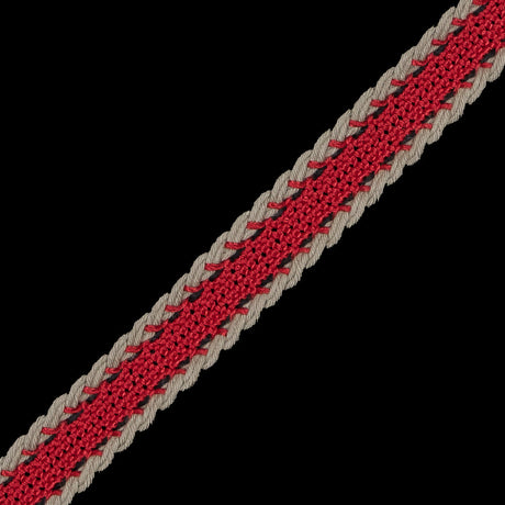 Red and Beige European Crochet Trim - 0.5"