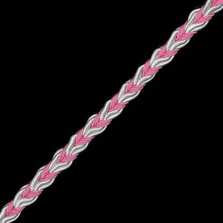 Light Pink and White Two-Tone Braided Trim - 0.25"