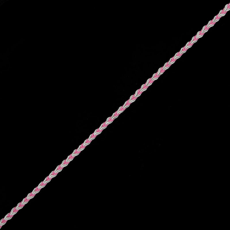 Light Pink and White Two-Tone Braided Trim - 0.25"