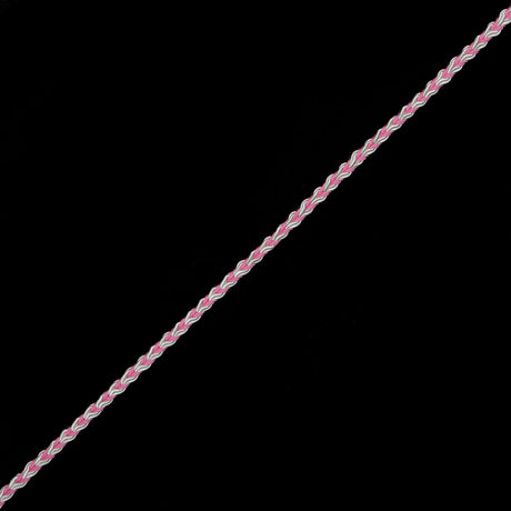 Light Pink and White Two-Tone Braided Trim - 0.25"