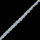 Light Blue and White Two-Tone Braided Trim - 0.25"