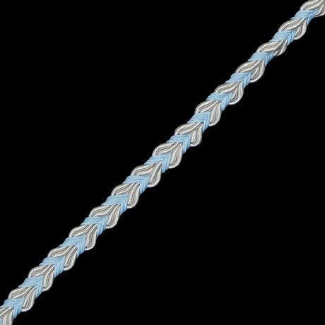 Light Blue and White Two-Tone Braided Trim - 0.25"