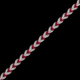 Wine and White Two-Tone Braided Trim - 0.25"