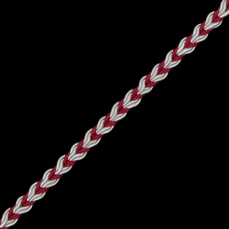 Wine and White Two-Tone Braided Trim - 0.25"