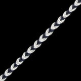 Charcoal and White Two-Tone Braided Trim - 0.25"