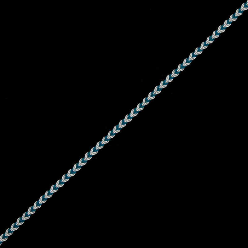Teal and White Two-Tone Braided Trim - 0.25"