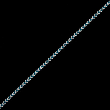 Teal and White Two-Tone Braided Trim - 0.25"
