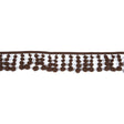 Brown European Pom Pom Fringe - 1.75"