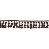 Brown European Pom Pom Fringe - 1.75"