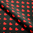 Candy Hearts Polyester Spandex Fabric - Small Red Hearts Print, 58/60" Width (1 Yard)